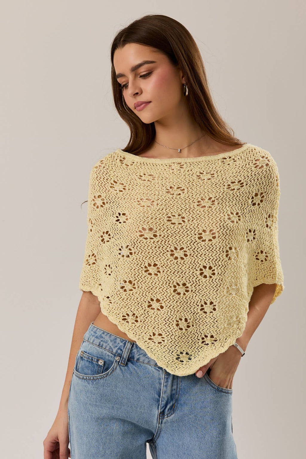 Openwork Knit Poncho