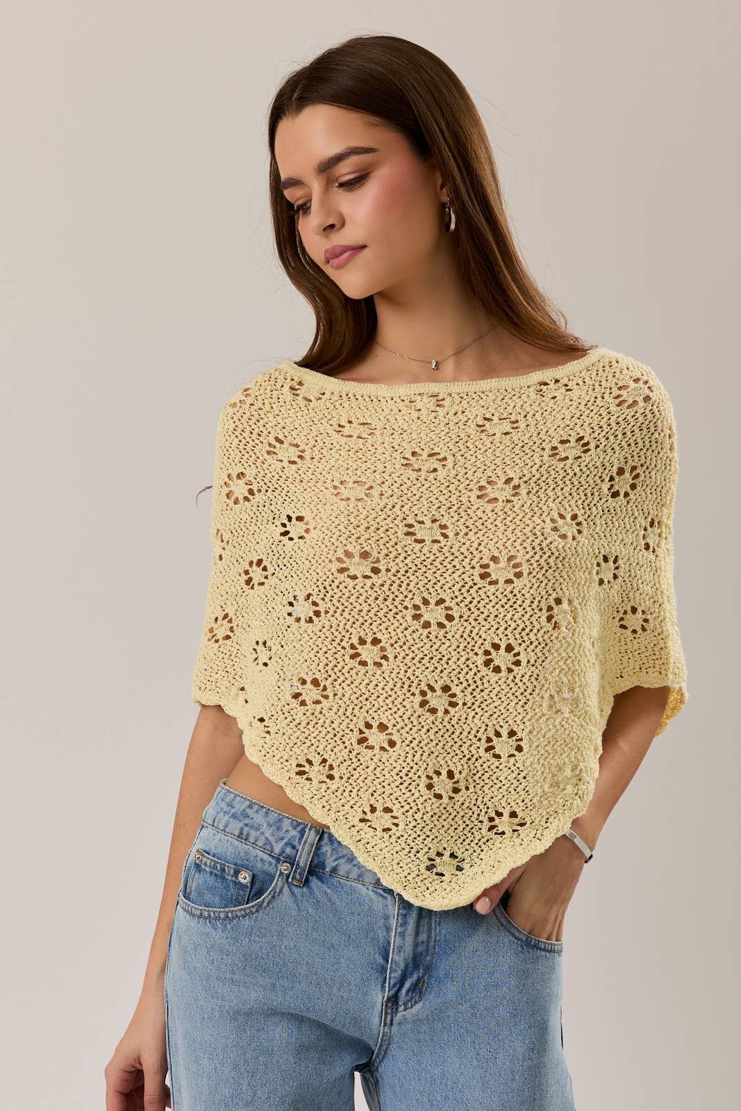 Openwork Knit Poncho