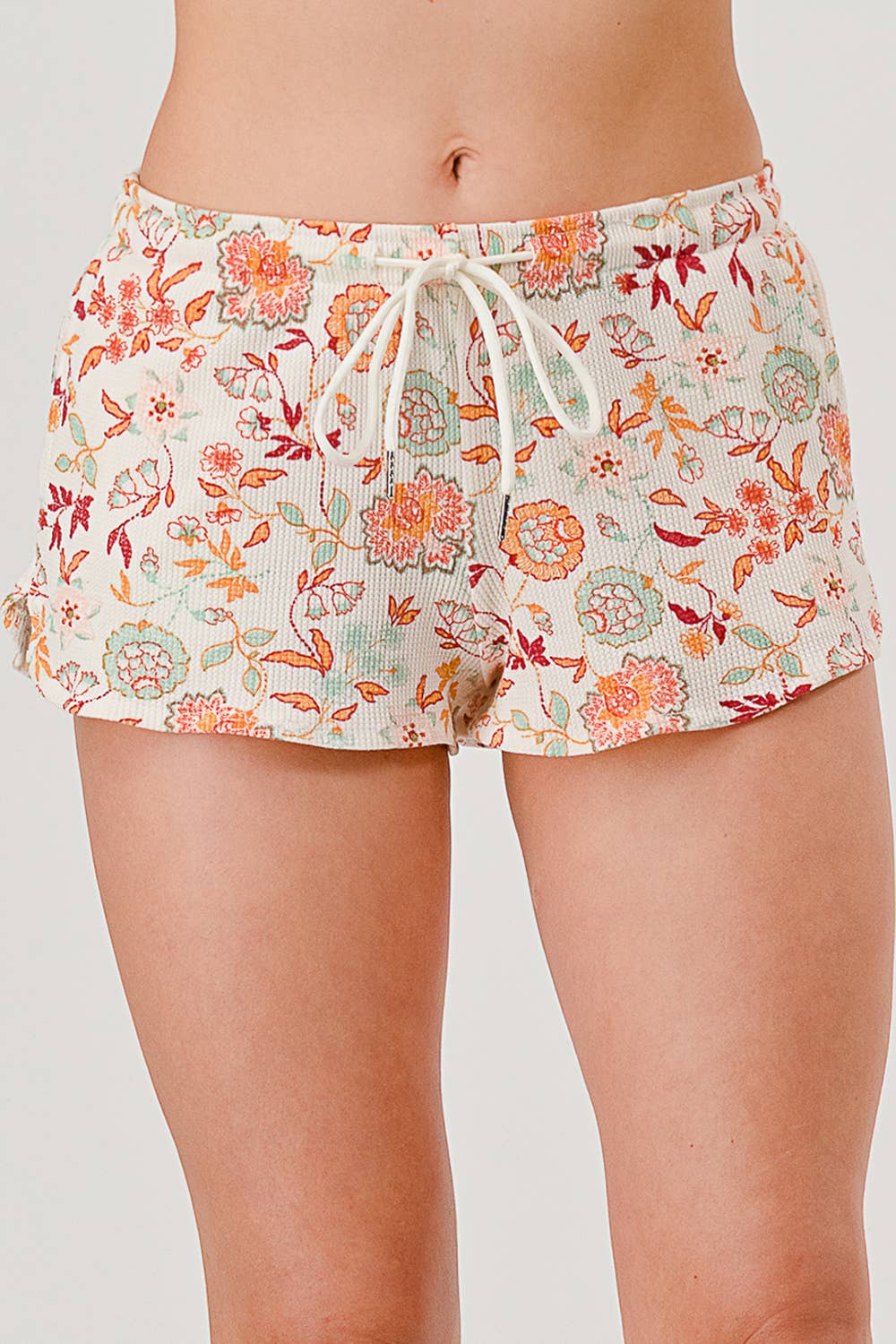 Textured Printed Shorts