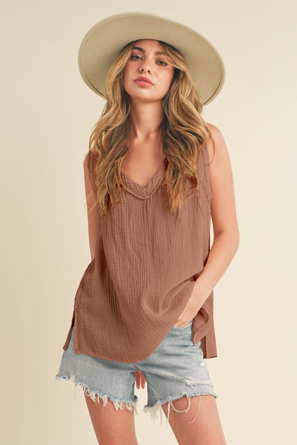 Cotton Gauze Tank Top