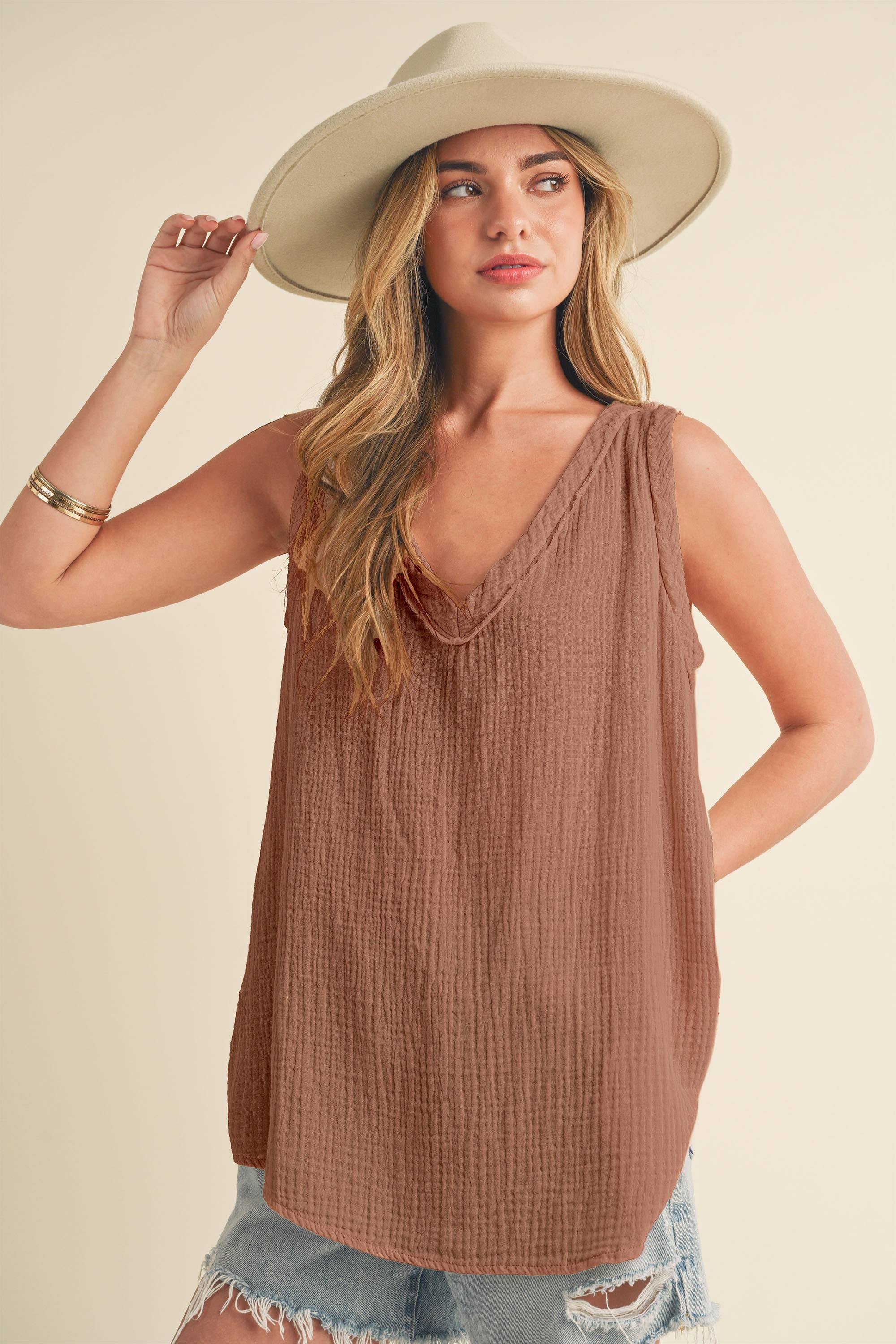 Cotton Gauze Tank Top