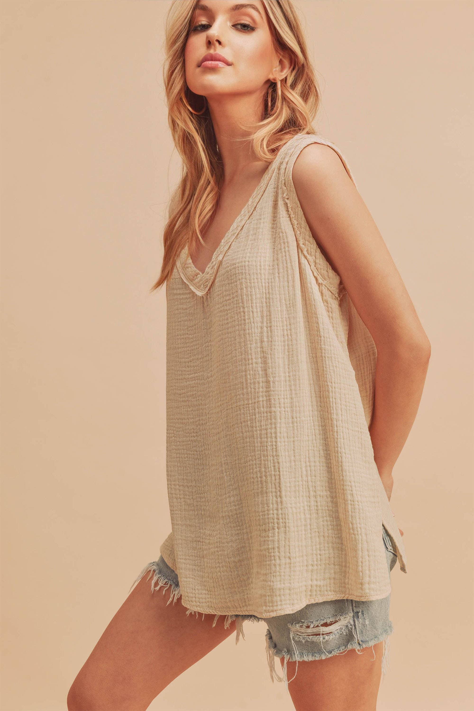 Cotton Gauze Tank Top