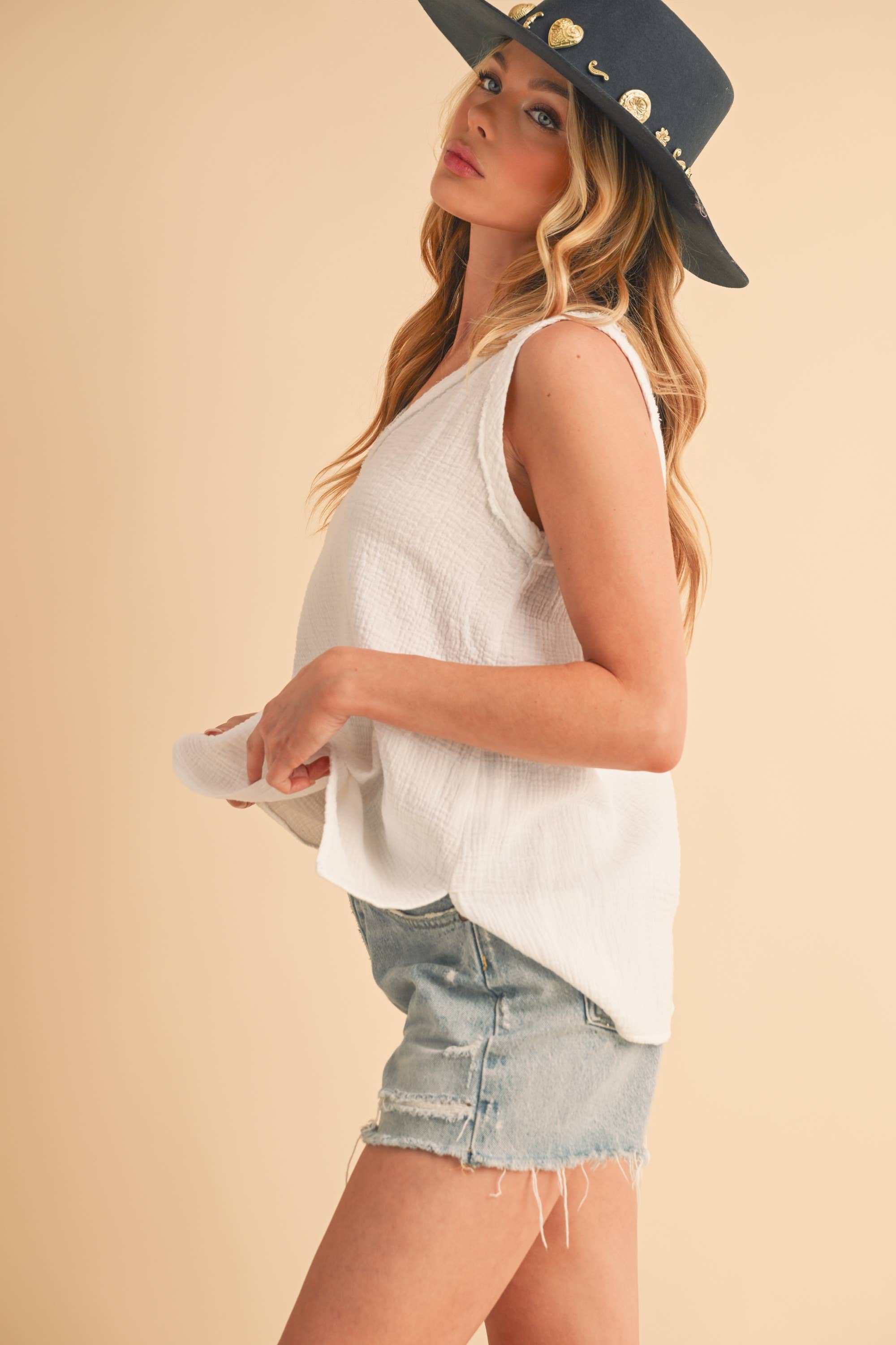 Cotton Gauze Tank Top