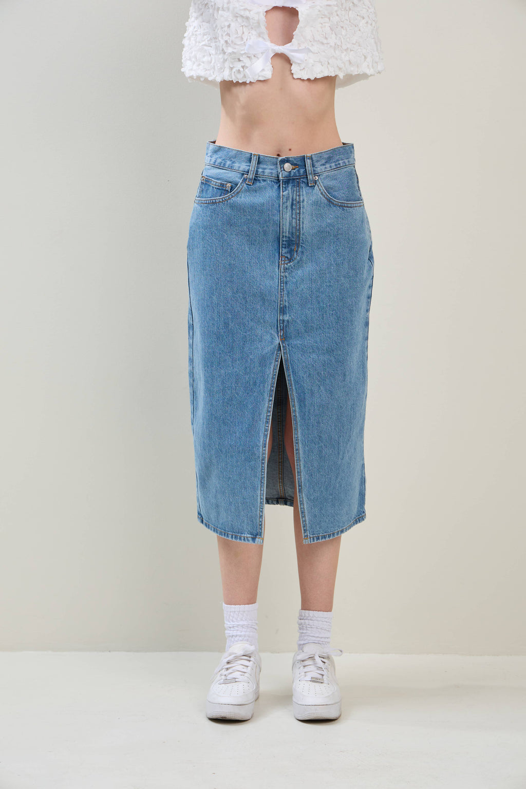 Denim Midi Skirt
